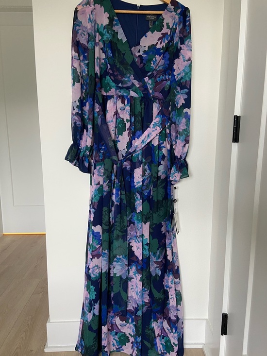 Adrianna Papell Dresses & Skirts - NWT Adrianna Papel Wrap Maxi Dress - Navy, Purple & Green-6